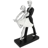 Couple Dancing Sculpture Modern Simple Innovative Resin Hand Crafted Couple Dancing Abstract Statue Silver Hugging Double Ballet Dance