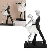 Couple Dancing Sculpture Modern Simple Innovative Resin Hand Crafted Couple Dancing Abstract Statue Silver Hugging Double Ballet Dance
