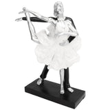 Couple Dancing Sculpture Modern Simple Innovative Resin Hand Crafted Couple Dancing Abstract Statue Silver Ballet Dance for Two People