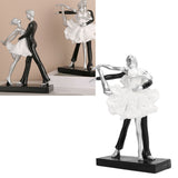 Couple Dancing Sculpture Modern Simple Innovative Resin Hand Crafted Couple Dancing Abstract Statue Silver Ballet Dance for Two People In Australia - Darrahopens