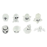 8 Pcs Halloween Ornaments Miniature Luminous Tombstone Pumpkin Skull Ghost Garden Decor