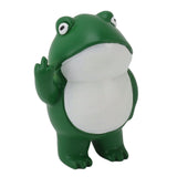 Middle Finger Frog Ornament Outdoor Patio Quirky Little Frog Ornament for Home Office Desktop