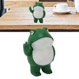 Middle Finger Frog Ornament Outdoor Patio Quirky Little Frog Ornament for Home Office Desktop