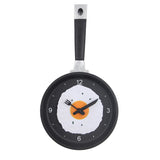 Wall Clock ABS Fried Egg Frying Pan Shape Silent Battery Operated Wall Clock for Bedroom Living Room Kitchen Pink