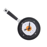 Wall Clock ABS Fried Egg Frying Pan Shape Silent Battery Operated Wall Clock for Bedroom Living Room Kitchen Pink