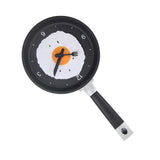Wall Clock ABS Fried Egg Frying Pan Shape Silent Battery Operated Wall Clock for Bedroom Living Room Kitchen Pink