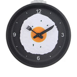 Wall Clock ABS Fried Egg Frying Pan Shape Silent Battery Operated Wall Clock for Bedroom Living Room Kitchen Pink