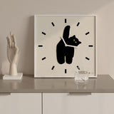 Wall Clock Innovative Nordic Style Cute Cat Pattern Silent Prevents Ticking Living Room Wall Clock for Kitchen Bedroom 40x40cm / 15.7x15.7in