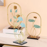 Table Top Ornament Nordic Style Innovative Metal Iron Craft Decoration for TV Cabinet Rose
