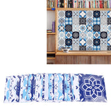 64Pcs Mediterranean Style Tile Paste Sticler Kitchen Bathroom Self Adhesive Removable Glossy Film Tile Sticker 10cm