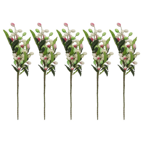5PCS Artificial Berries Artificial Pip Berry Stems Decoration for Living Room Office Purple