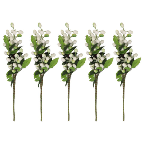 5PCS Artificial Berries Artificial Pip Berry Stems Decoration for Living Room Office White In Australia - Darrahopens