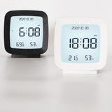 Kids Alarm Clock LED Digital Indoor Alarm Clocks with Temperature and Humidity Display for Kids White