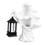 Hell Messenger Lantern Resin Halloween Ghost Statue Lantern Scary Witch Sculpture for Home Theme Party Garden Decoration White