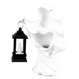 Hell Messenger Lantern Resin Halloween Ghost Statue Lantern Scary Witch Sculpture for Home Theme Party Garden Decoration White