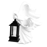 Hell Messenger Lantern Resin Halloween Ghost Statue Lantern Scary Witch Sculpture for Home Theme Party Garden Decoration White