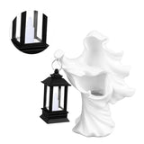 Hell Messenger Lantern Resin Halloween Ghost Statue Lantern Scary Witch Sculpture for Home Theme Party Garden Decoration White