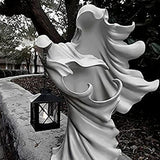Hell Messenger Lantern Resin Halloween Ghost Statue Lantern Scary Witch Sculpture for Home Theme Party Garden Decoration White