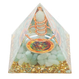 Orgonite Pyramid Crystal Energy Generator 6cm Stone Copper Handmade Pyramid Decor for Positive Energy Meditation