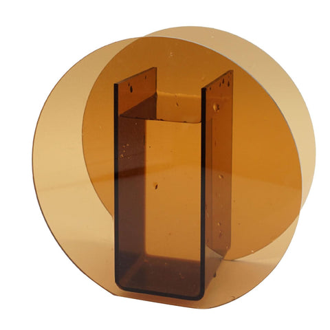 Brown Acrylic Vase Transparent Decorative Flower Vase Nordic Glass Vase Ornament for Office Living Room Book Shelf Brown Circle In Australia - Darrahopens