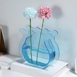 Fish Tank Vase Transparent Thickened Acrylic Smoothing Simple Modern Small Fish Tank for Family Office Dormitory Transparent Blue In Australia - Darrahopens