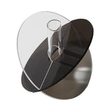 Acrylic Geometric Flower Vase Fine Detail Easy To Clean Acrylic Geometric Minimalist Vase for Living Room Table Disc Transparent Grey 15x13x2cm In Australia - Darrahopens