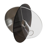 Acrylic Geometric Flower Vase Fine Detail Easy To Clean Acrylic Geometric Minimalist Vase for Living Room Table Disc Transparent Grey 15x13x2cm