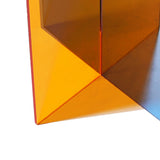 Acrylic Geometric Flower Vase Fine Detail Easy To Clean Acrylic Geometric Minimalist Vase for Living Room Table Door Slice Orange Blue 20x15x2cm