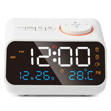 Alarm Clock Radio Multifunctional LED Music Timing Rechargeable FM Radio Alarm Clock for Home White In Australia - Darrahopens