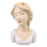 Modern Ceramic Face Vases Decorative Modern Style Shy Girl Flower Lady Head Vase for Unisex Plants Lover White In Australia - Darrahopens