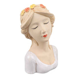 Modern Ceramic Face Vases Decorative Modern Style Shy Girl Flower Lady Head Vase for Unisex Plants Lover White In Australia - Darrahopens