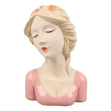 Modern Ceramic Face Vases Decorative Modern Style Shy Girl Flower Lady Head Vase for Unisex Plants Lover Pink In Australia - Darrahopens