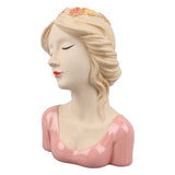 Modern Ceramic Face Vases Decorative Modern Style Shy Girl Flower Lady Head Vase for Unisex Plants Lover Pink In Australia - Darrahopens