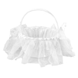 Wedding Flower Girl Basket White Lace Classic Gift Ceremony Supplies for Rose Petals In Australia - Darrahopens