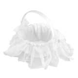 Wedding Flower Girl Basket White Lace Classic Gift Ceremony Supplies for Rose Petals In Australia - Darrahopens