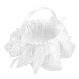 Wedding Flower Girl Basket White Lace Classic Gift Ceremony Supplies for Rose Petals In Australia - Darrahopens