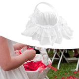 Wedding Flower Girl Basket White Lace Classic Gift Ceremony Supplies for Rose Petals