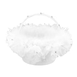 White Flower Girl Basket Petal Beads Decoration Handheld Bridesmaid Scattering Wedding Basket In Australia - Darrahopens