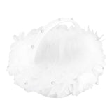 White Flower Girl Basket Petal Beads Decoration Handheld Bridesmaid Scattering Wedding Basket