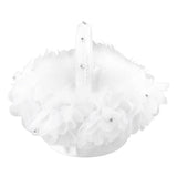 White Flower Girl Basket Petal Beads Decoration Handheld Bridesmaid Scattering Wedding Basket