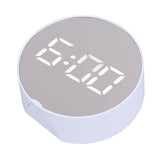 Digital Mirror Clock Alarm White Big Round Screen Easy to Read Portable LED Clock for Office Bedroom Travel In Australia - Darrahopens