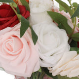 Wedding Bouquets Silk Plastic Realistic Romantic Hand Bouquet for Valentine's Day Party Church Burgundy And White