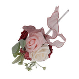 Romantic Rose Bridal Wedding Bouquet Artificial Silk Flowers Fake Flowers Bridesmaid Bouquet Home Party Decoration Rose Red