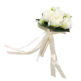 Wedding Bouquets Silk and Plastic Romantic Exquisite Comfortable Handle Beautiful Bridal Bouquet for Home Decoration Milky White