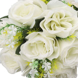 Wedding Bouquets Silk and Plastic Romantic Exquisite Comfortable Handle Beautiful Bridal Bouquet for Home Decoration Milky White