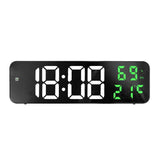 Mirror Large Digital LED Clock Home Electronic Alarm Clock Large Screen Plug in Clock Wall Mounted White and Green In Australia - Darrahopens