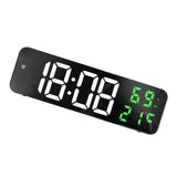 Mirror Large Digital LED Clock Home Electronic Alarm Clock Large Screen Plug in Clock Wall Mounted White and Green In Australia - Darrahopens