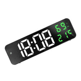 Mirror Large Digital LED Clock Home Electronic Alarm Clock Large Screen Plug in Clock Wall Mounted White and Green In Australia - Darrahopens