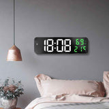 Mirror Large Digital LED Clock Home Electronic Alarm Clock Large Screen Plug in Clock Wall Mounted White and Green In Australia - Darrahopens