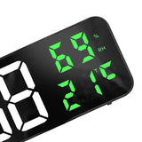 Mirror Large Digital LED Clock Home Electronic Alarm Clock Large Screen Plug in Clock Wall Mounted White and Green